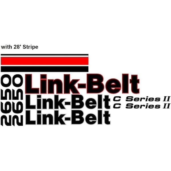 Aftermarket Link-Belt 2650 Excavator Decal Set with 28 ft of Stripe & C Series II Decals LB2650WSDECALSET - main
